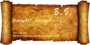Bangó Izrael névjegykártya